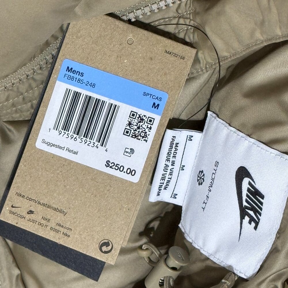 Nike Men's Storm-Fit Water Resistant Hooded Puffer Jacket Khaki Medium FB8185-24 - Picture 10 of 16